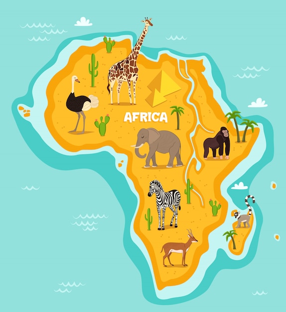 Vector afrikaanse dieren dieren in het wild vector illustratie