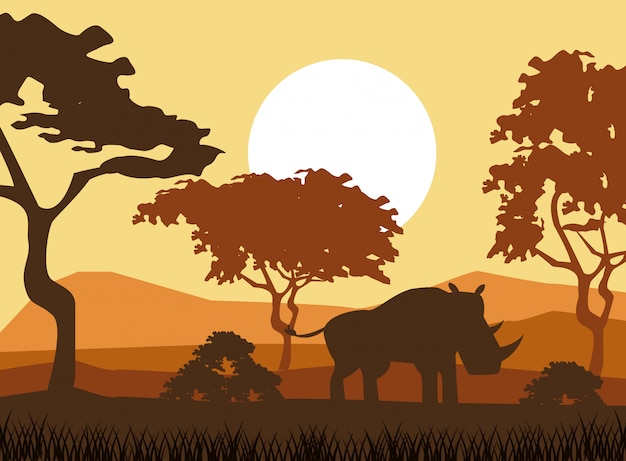 Afrikaanse dieren silhouetten