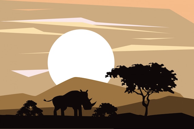 Afrikaanse dieren silhouetten