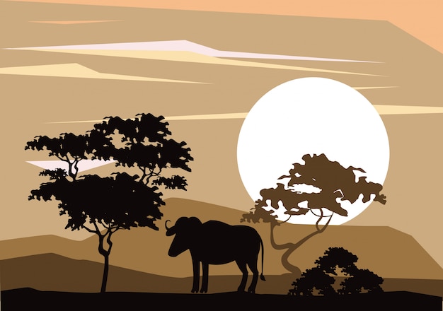 Afrikaanse dieren silhouetten