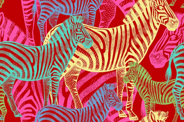 Afrikaanse dieren zebra naadloos vectorpatroon