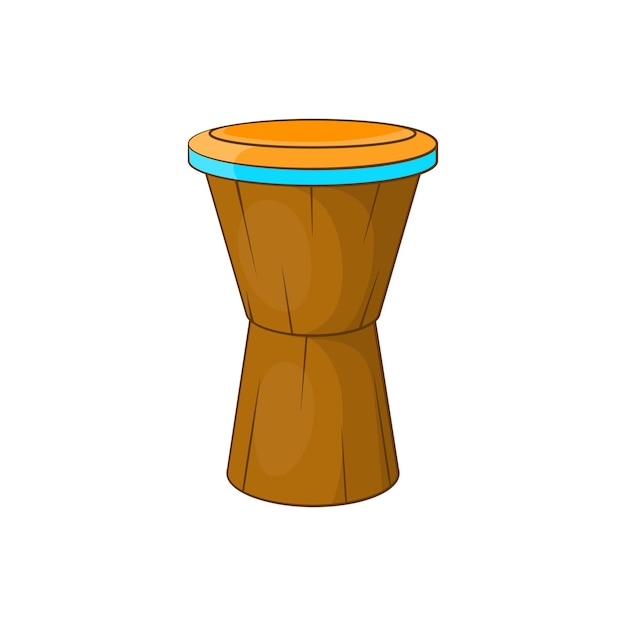 Afrikaanse drum icoon in cartoon stijl geïsoleerd op witte achtergrond Muziekinstrument symbool