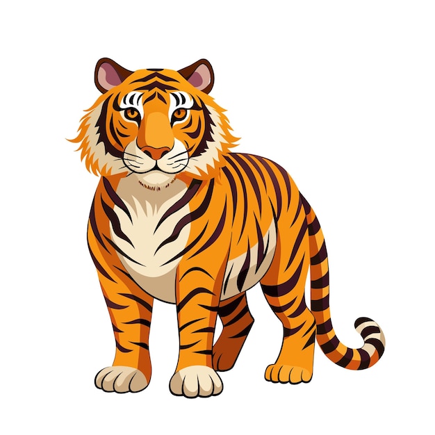 Afrikaanse katten tijger cartoon stijl op witte achtergrond