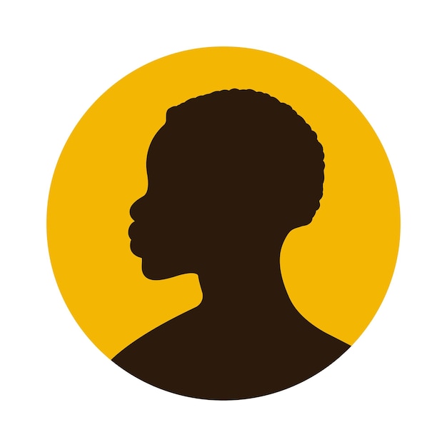 Vector afrikaanse man gezicht silhouet zwarte man profiel teken logo geïsoleerde logo avatar