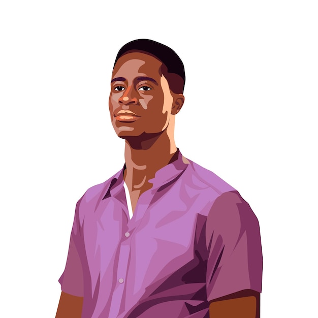 Afrikaanse man in paars shirt vector illustratie