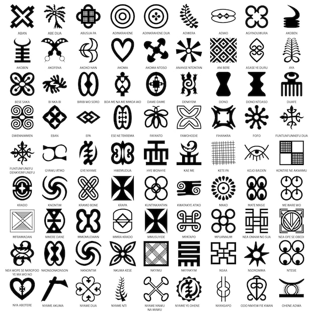 Afrikaanse symbolen adinkra voor stoffenlogo