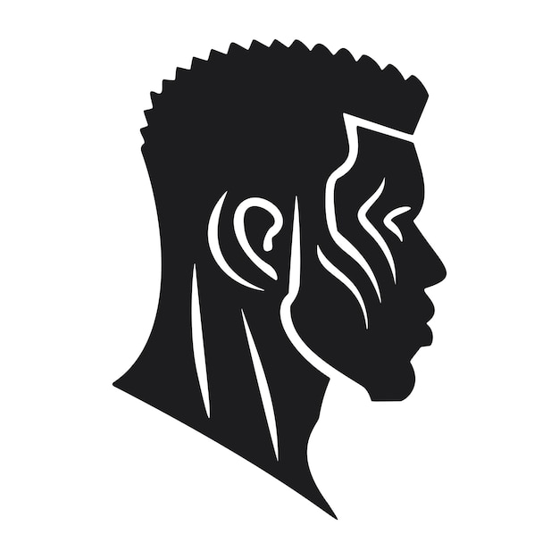 Afro American Profile Man Silhouette