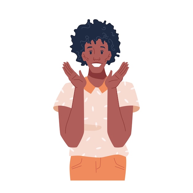 Vector afro american woman with happy facial expression