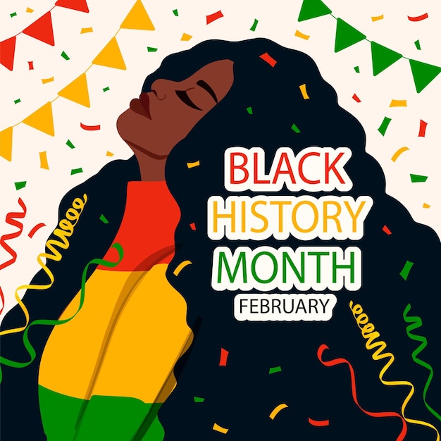 Afro-Amerikaanse zwarte geschiedenismaand viert vectorposter