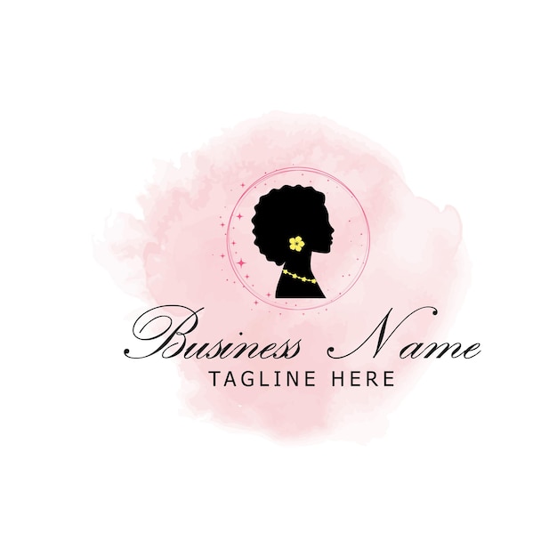 Vector afro beauty logo afro kapselafro schoonheidzwarte schoonheidafro haar