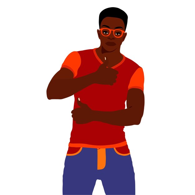 Afro black man in elegant art style vector