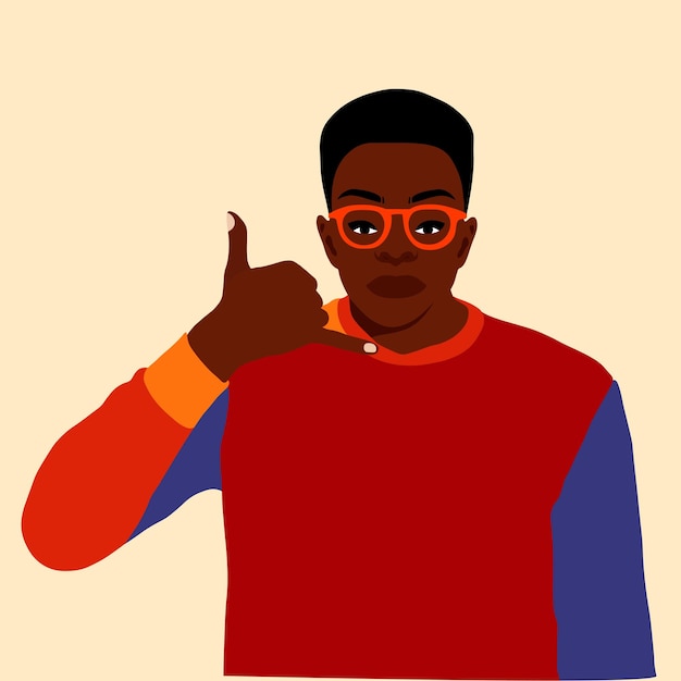 Afro black man in elegant art style vector