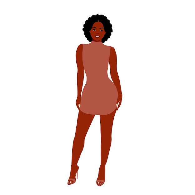 Afro black woman in elegant art style vector