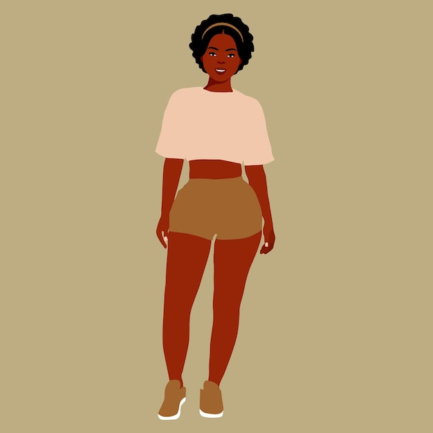 エレガントなアート スタイルのベクトルのアフロ黒人女性