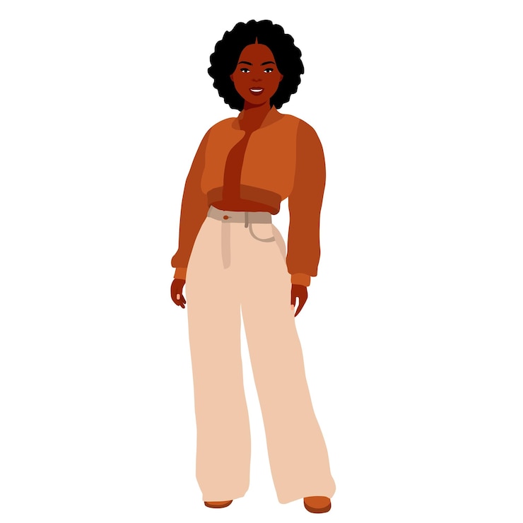 Vector afro black woman in elegant art style vector
