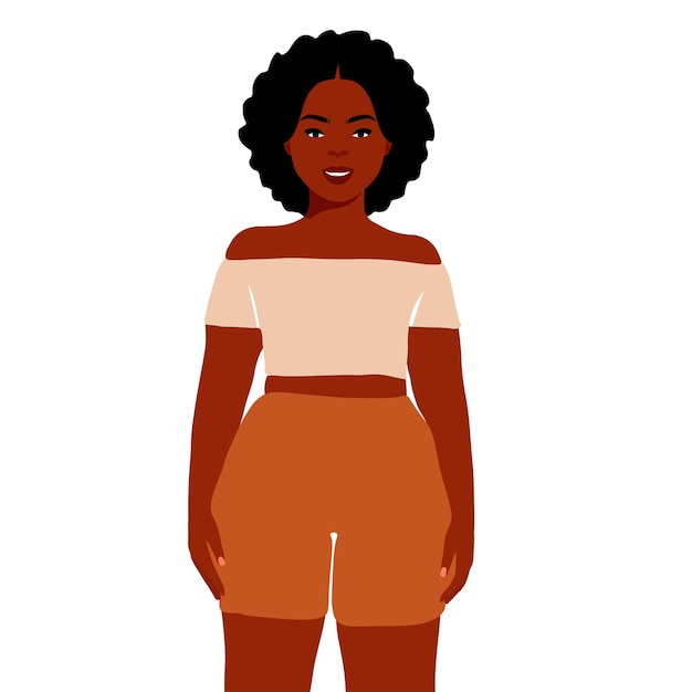 Afro black woman in elegant art style vector