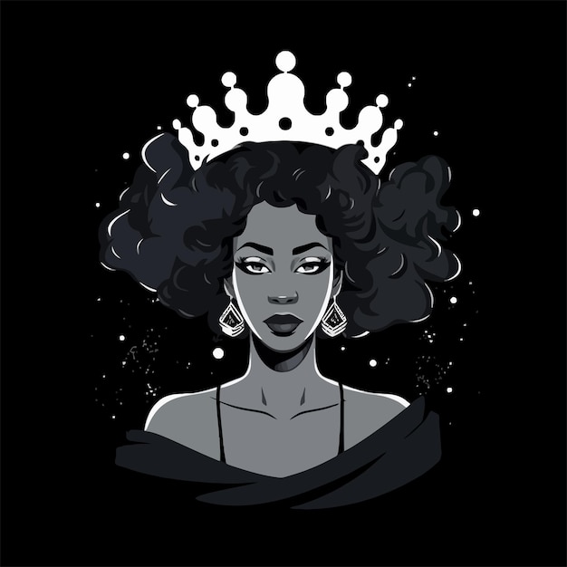afro black woman vector illustration t shirt logo design