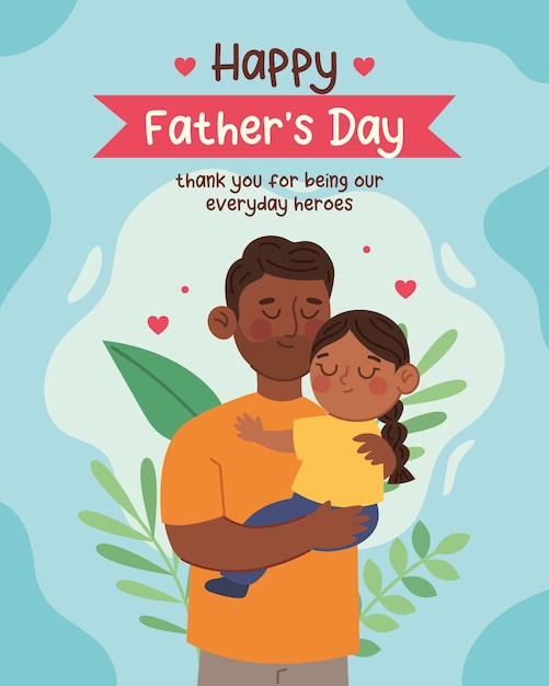 Afro Father Hugging His Daughter Surrounded by Flowers and Nature
