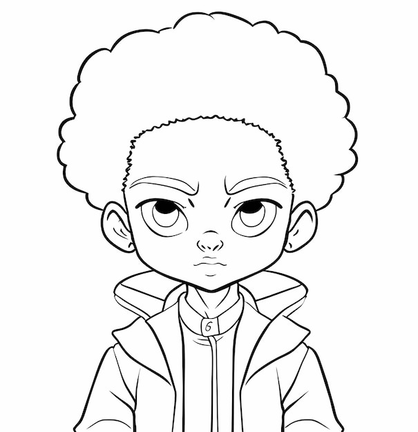 Vector afro jongen kleurplaat vector