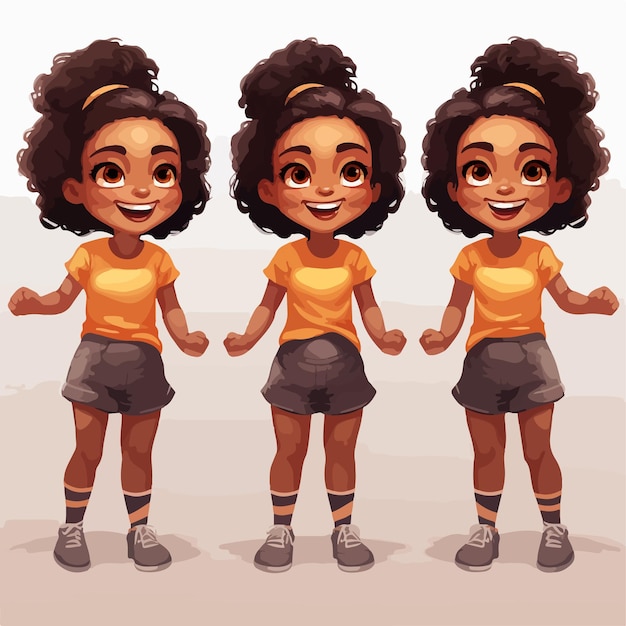 Vector afro meisje in flat design