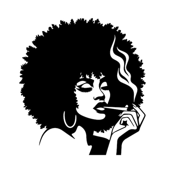 Afro meisje rookt svg