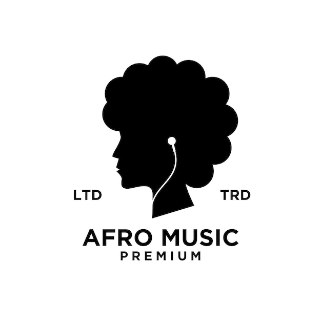 Afro music vector logo design