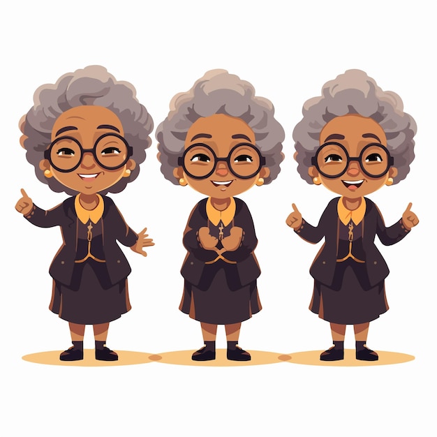 Vector afro race grandmother in vector