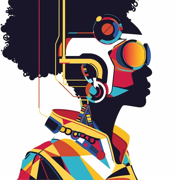 Vector afrofuturisme thema 3