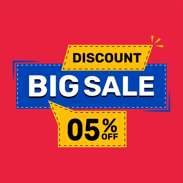 Afslag tot 5 procent op Big Sale Banner sjabloon ontwerp Vector illustratie