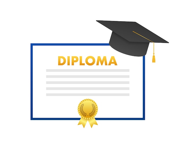 Afstuderen GLB en diploma Afstuderen dag viering element Vector stock illustratie