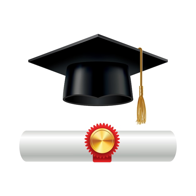 Afstuderen GLB en opgerolde diploma scroll met stempel.