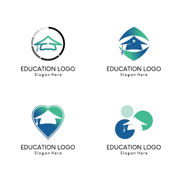 Afstuderen hoed pictogram logo ontwerp onderwijs symbool vectorillustratie