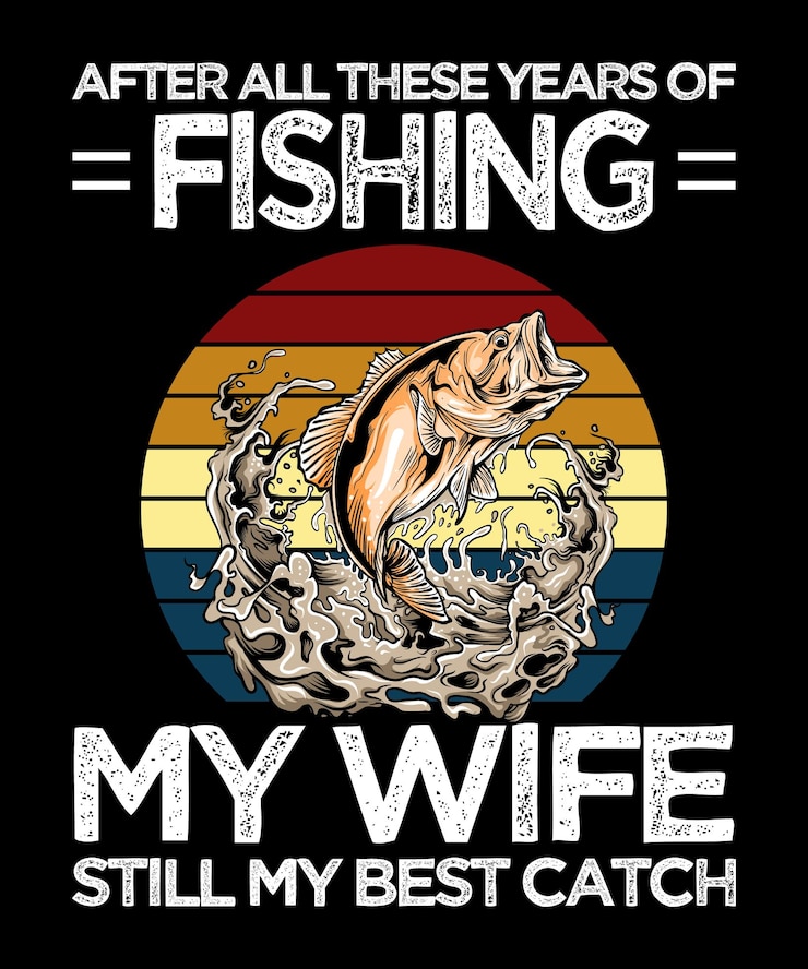 वेक्टर after all these years of fishing shirt design