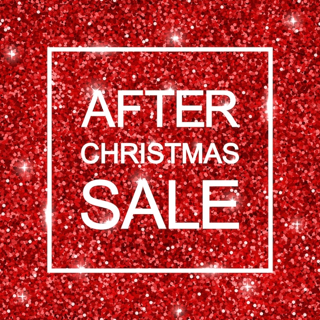 Vector after christmas sale background, red shiny glitter. vector