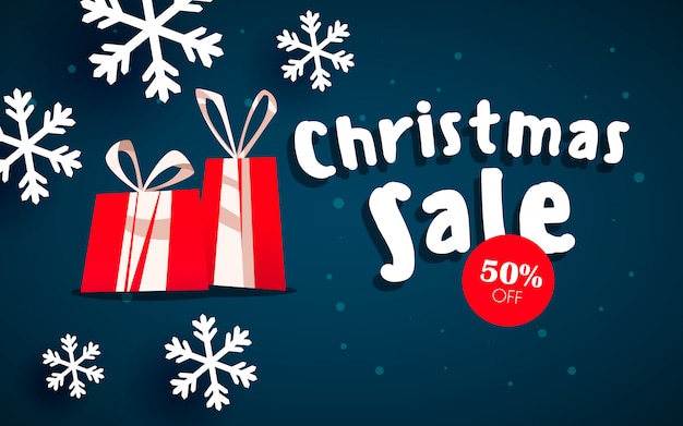 After christmas sale concept banner