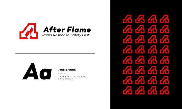 After the flame logo and brand identity fire service logo