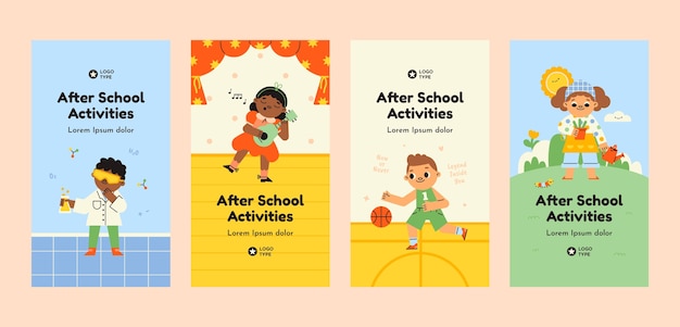 After school activities for children instagram stories collection