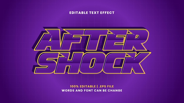 Dopo l'effetto di testo modificabile shock in moderno stile 3d