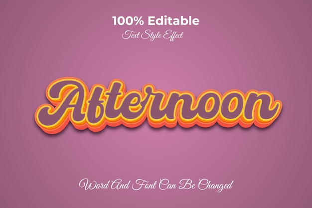 Vector afternoon editable text effect template