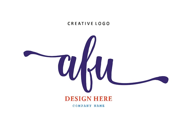 AFU lettering logo is simple easy to understand and authoritative