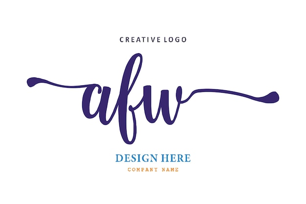 Vettore il logo con lettere afw è semplice, facile da capire e autorevole
