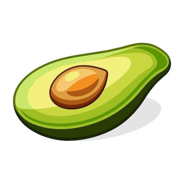 Afzonderlijke platte vectorillustratie van avocado's