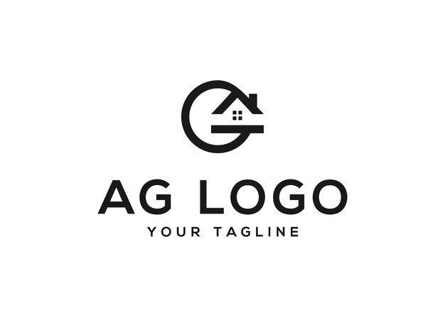 Ag ag 文字ロゴ デザインのベクトル