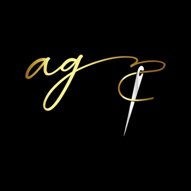 AG eerste logo, handschrift kleding logo sjabloon vector