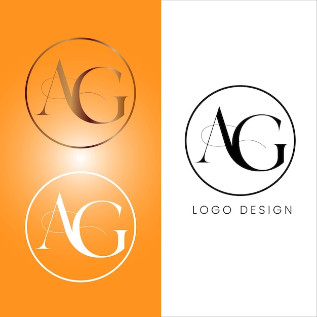 AG initial letter logo design