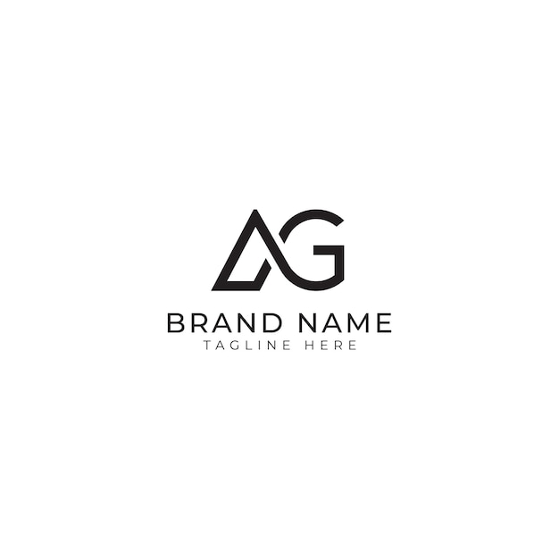 AG Letter Logo Design with Creative Modern Trendy Typography