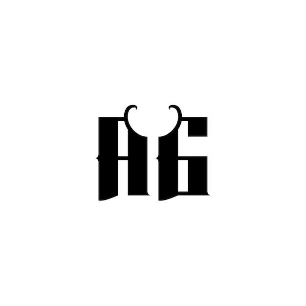 AG モノグラムロゴ デザイン文字 テキスト名 シンボル モノクロロゴタイプ アルファベット文字 シンプルロゴ