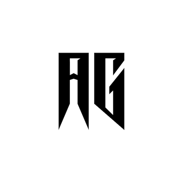 AG モノグラムロゴ デザイン文字 テキスト名 シンボル モノクロロゴタイプ アルファベット文字 シンプルロゴ