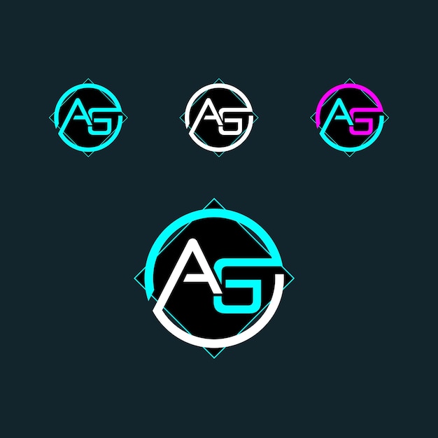 AG trendy letter logo design with circle