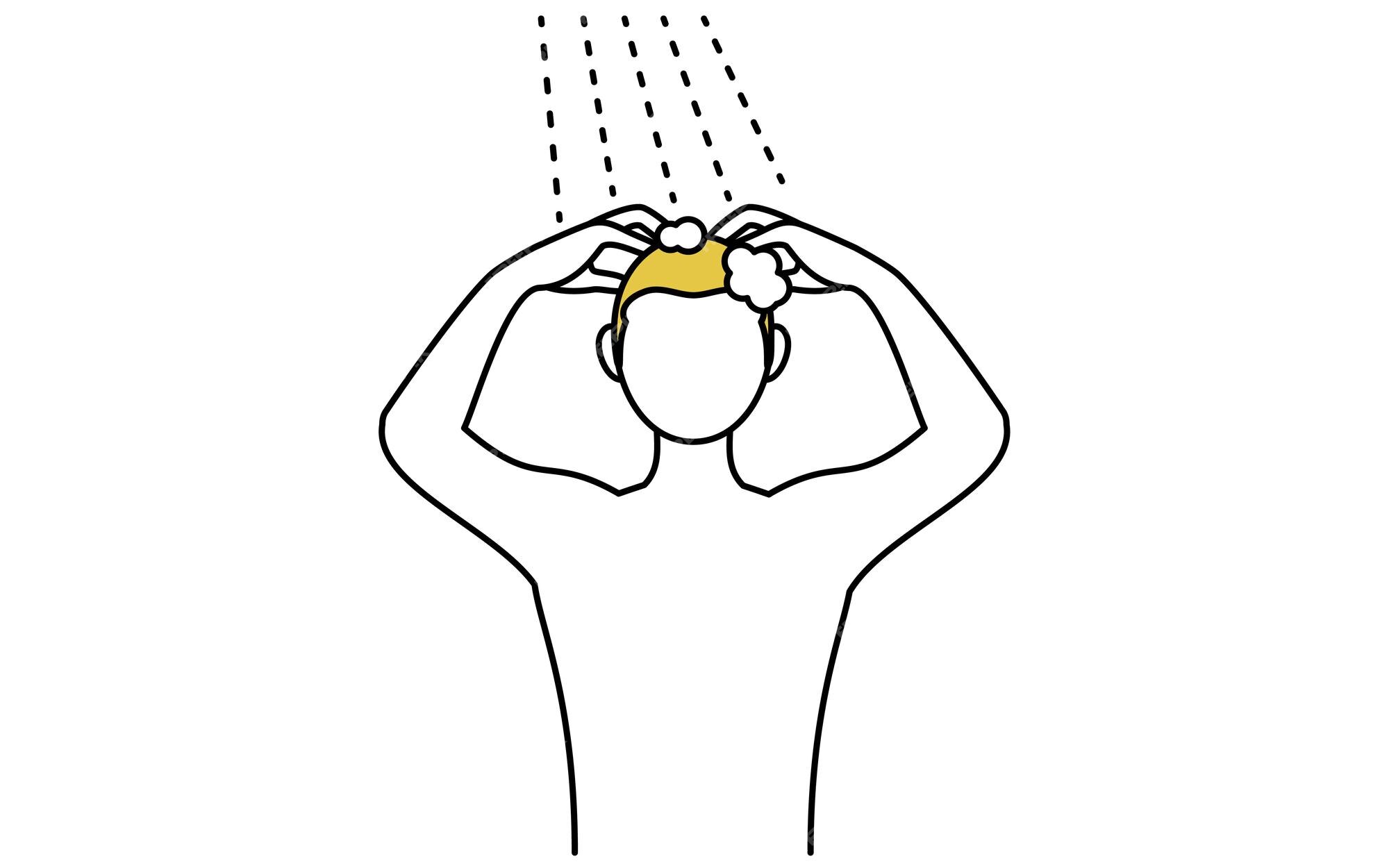Premium Vector | AGA male pattern baldness male head spa scalp massage